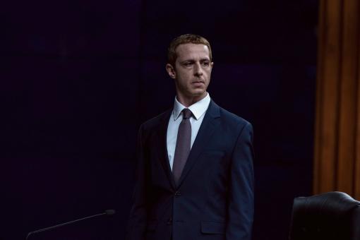 Mark Zuckerberg (Jeremy Strong) in Sony Pictures’ THE SOCIAL RECKONING.  © 2026 CTMG, Inc. All Rights Reserved.
